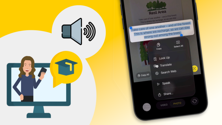 Have text read aloud using your camera